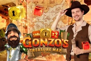 Gonzo's Treasure Map slot visual from Evolution available on wishwin-casino.de