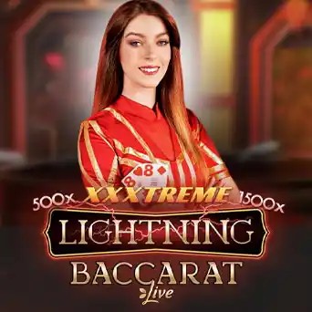 Lightning Baccarat online game logo by Evolution on wishwin-casino.de